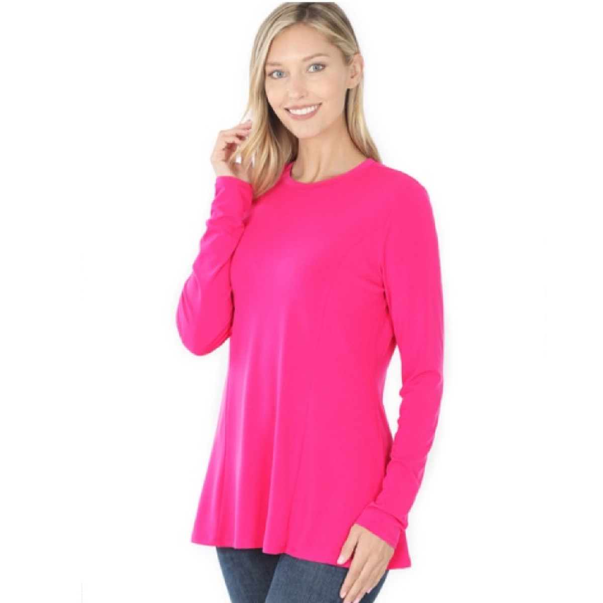 Hot Pink Long Sleeve Top