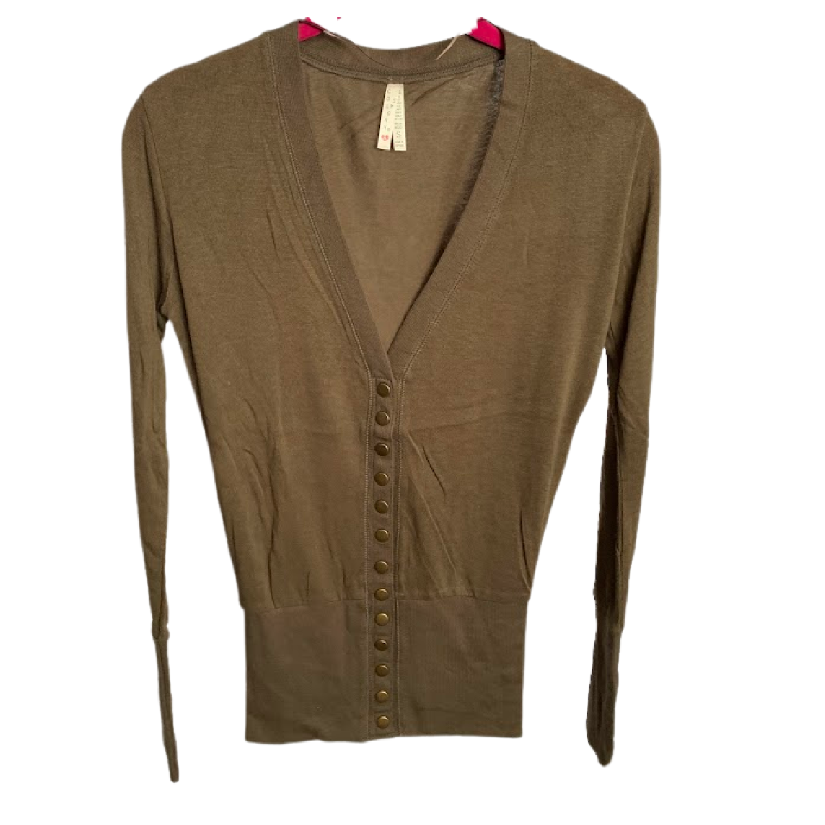 Slim Fit Army Green Snap Cardigan