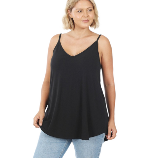 Curvy Reversible Spaghetti Strap Tank Top