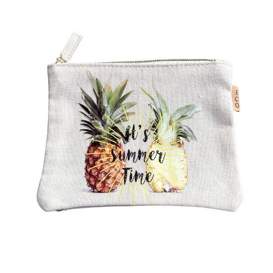 Summer Time Pattern Canvas Pouch