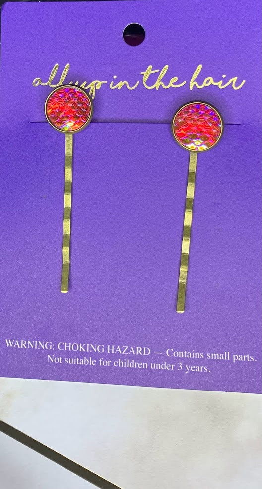 Dark Pink Mermaid Bobby Pins