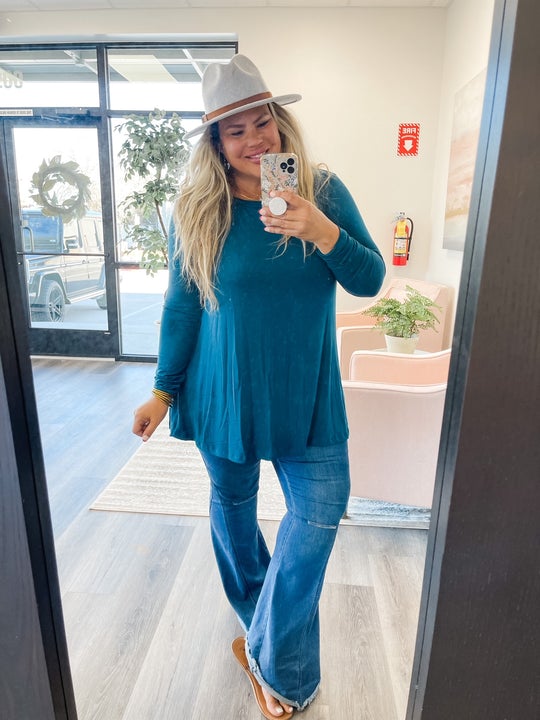 Curvy Moroccan Blue Tunic