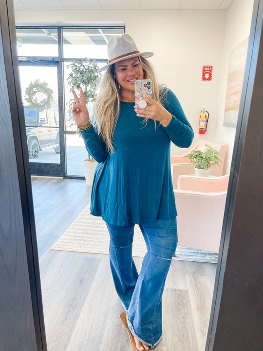Curvy Moroccan Blue Tunic