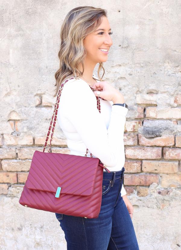 New Guinea Quilted Crossbody Burgundy