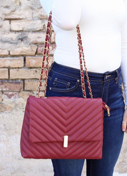 New Guinea Quilted Crossbody Burgundy