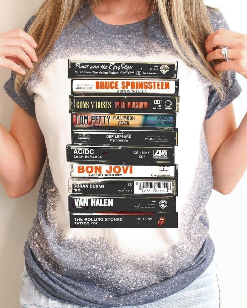 80's Rock Cassette Tape Graphic T shirt