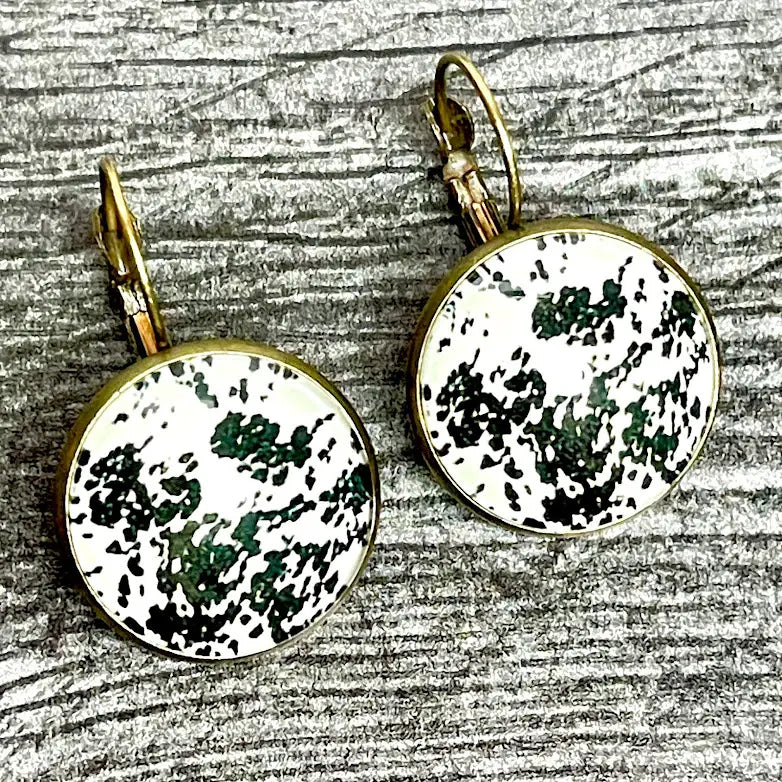 Cow Print Drop Earrings