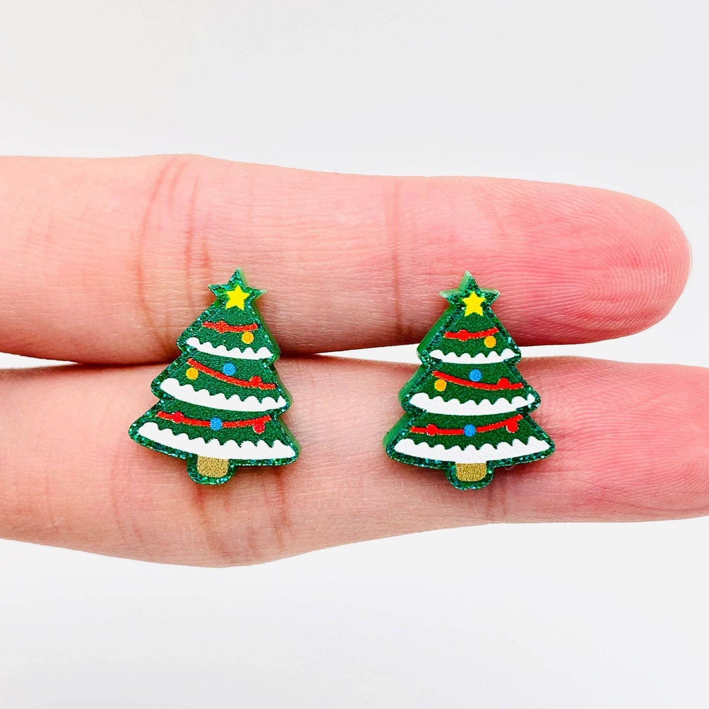 Christmas Gifts Acrylic Green Christmas Tree Ear Studs