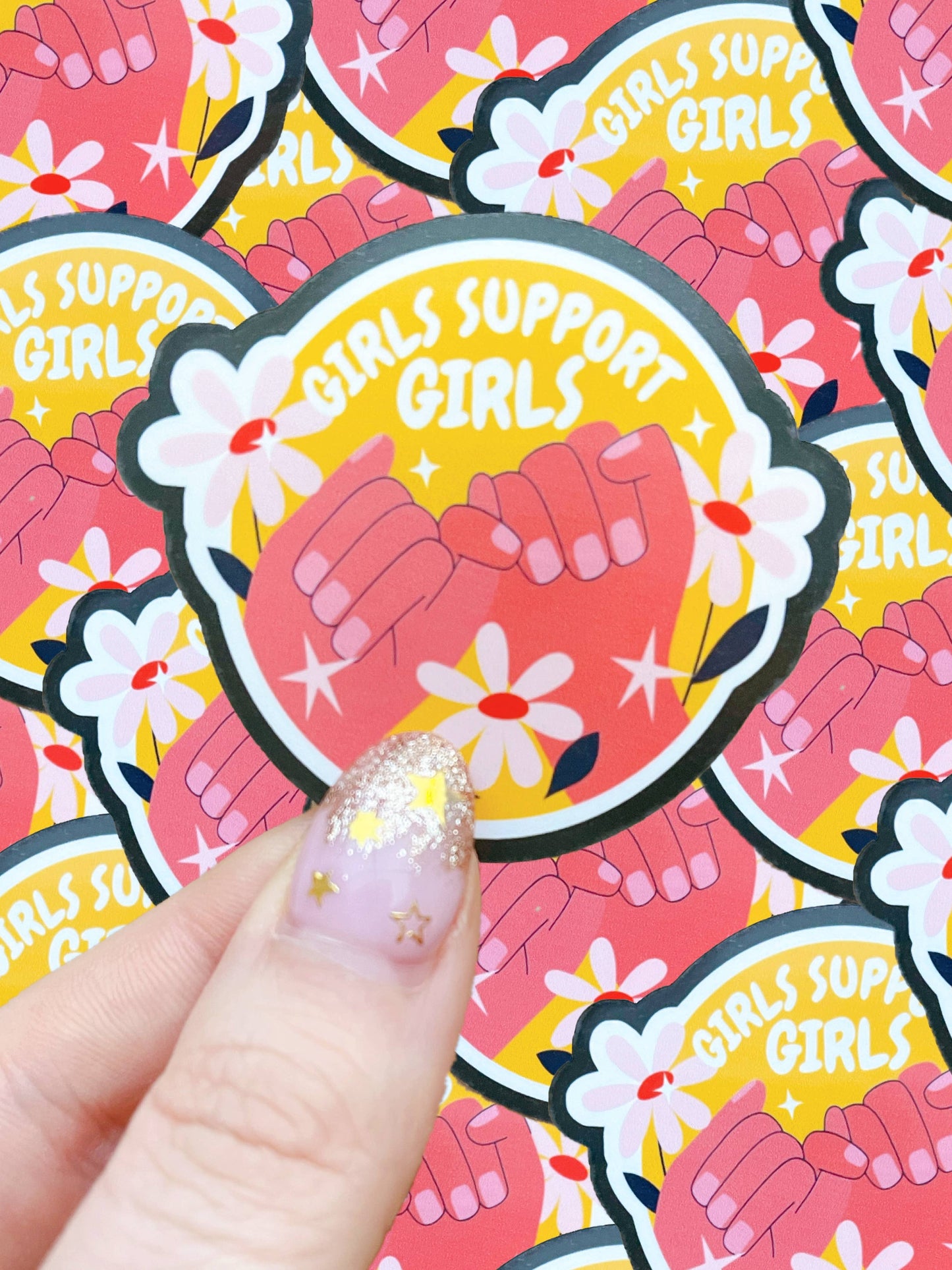 Feminism/girls support girls waterproof sticker