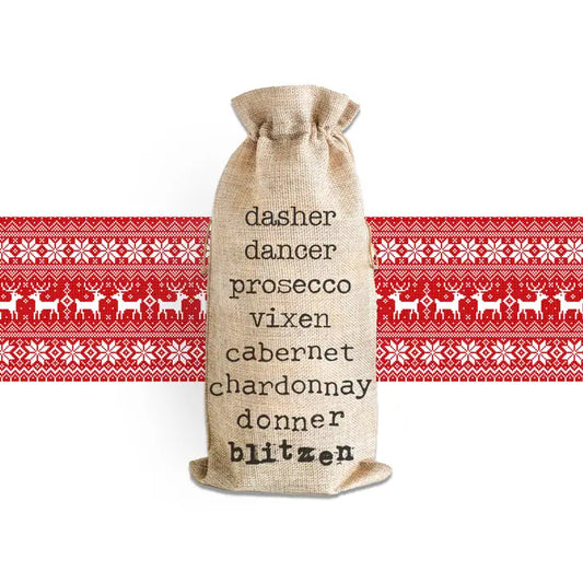 Funny Christmas Gifts Santa Reindeer Names Wine List