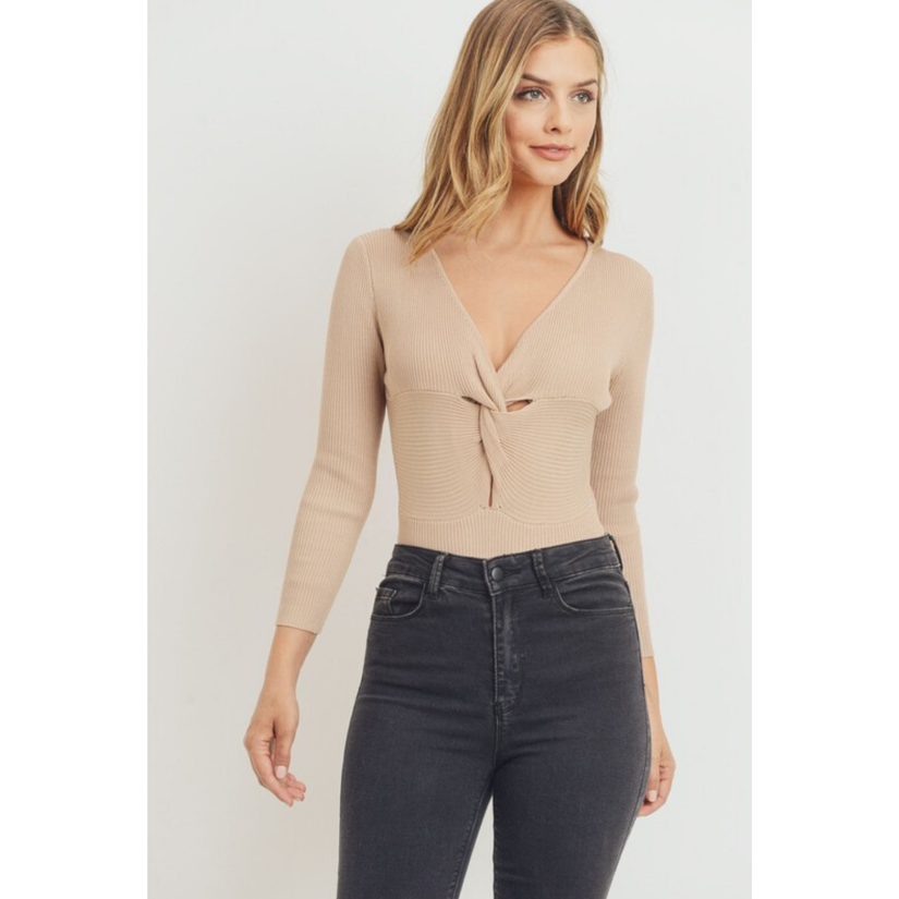 Twist Front Knit Bodysuit