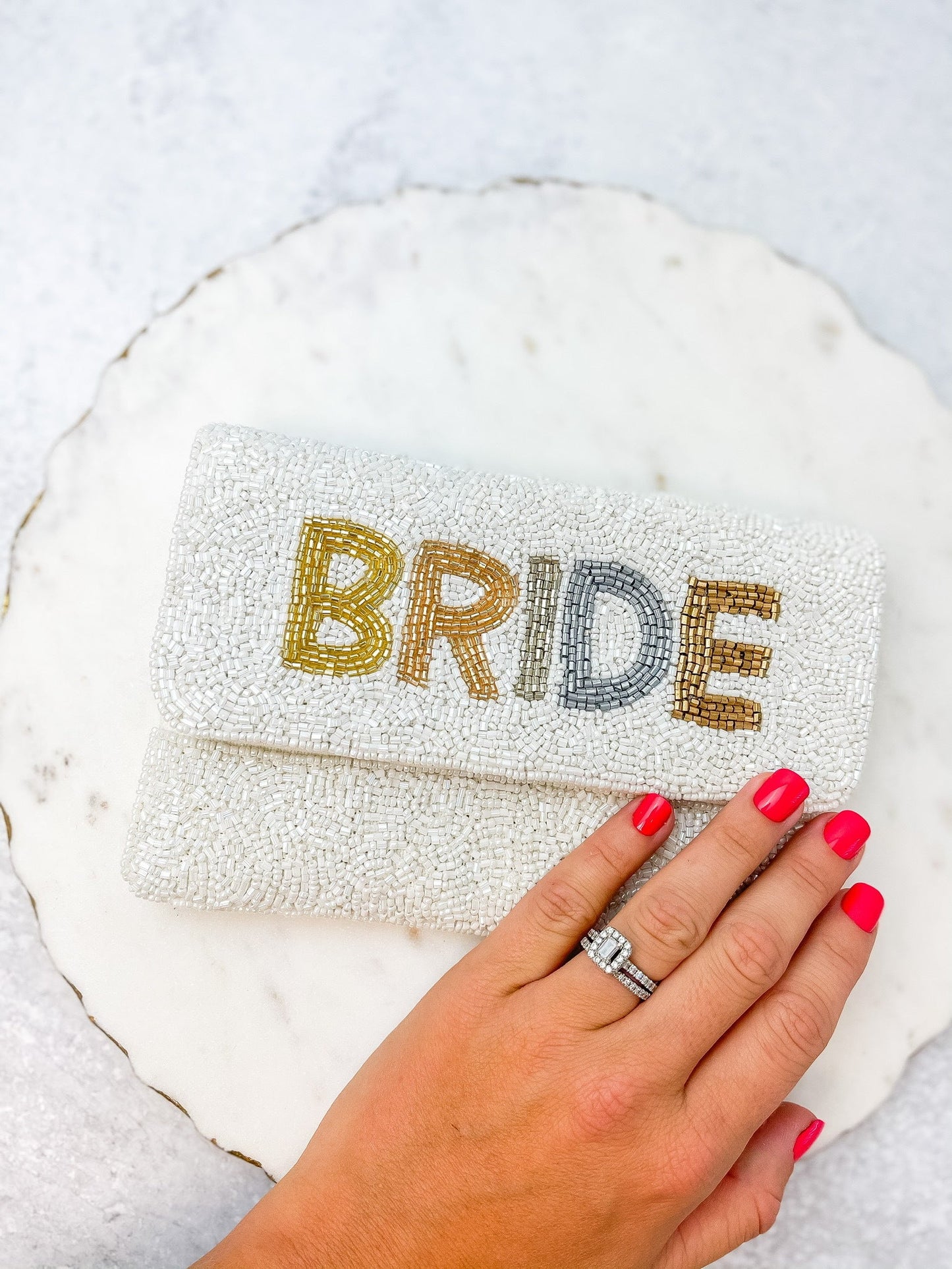 Petite "Bride" Beaded Crossbody/Clutch