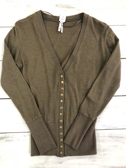 Slim Fit Army Green Snap Cardigan