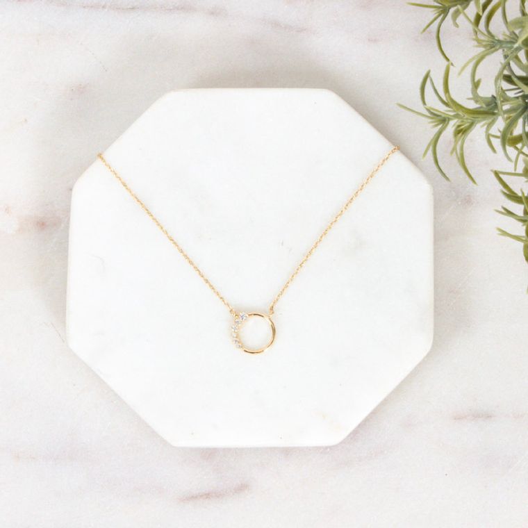 Colbie Crystal Circle Necklace