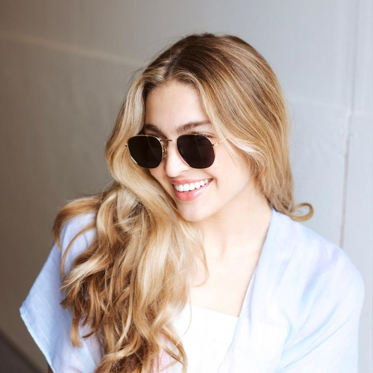 Hailey Hexagon Frame Sunglasses