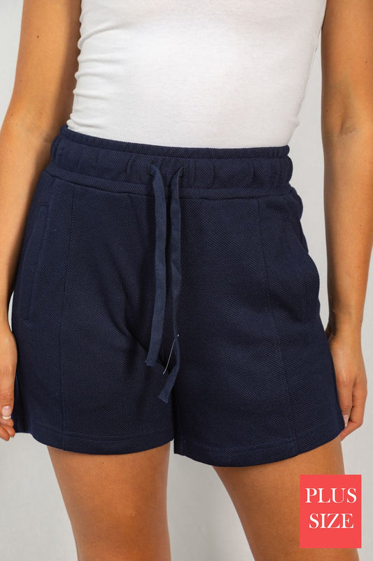 Curvy Navy Shorts