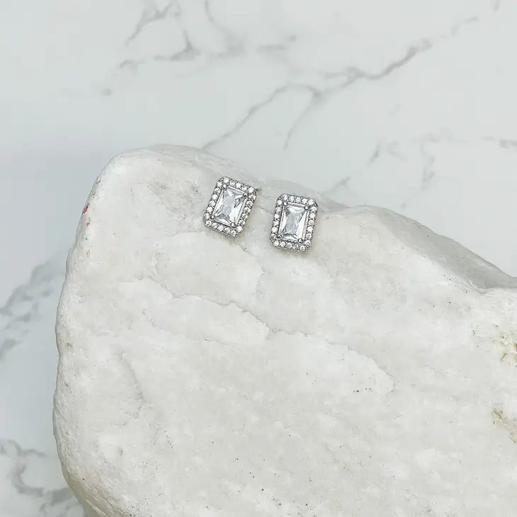 Pave Emerald Cute CZ Studs