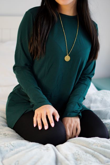 Hunter Green Long Sleeve Top