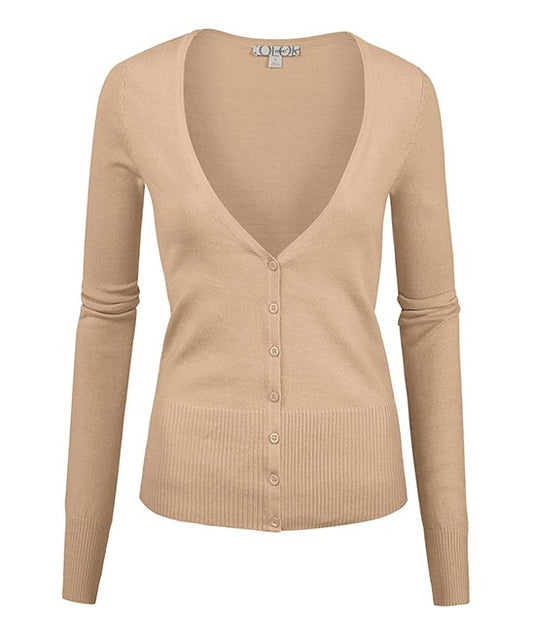 Khaki Basic Cardigan